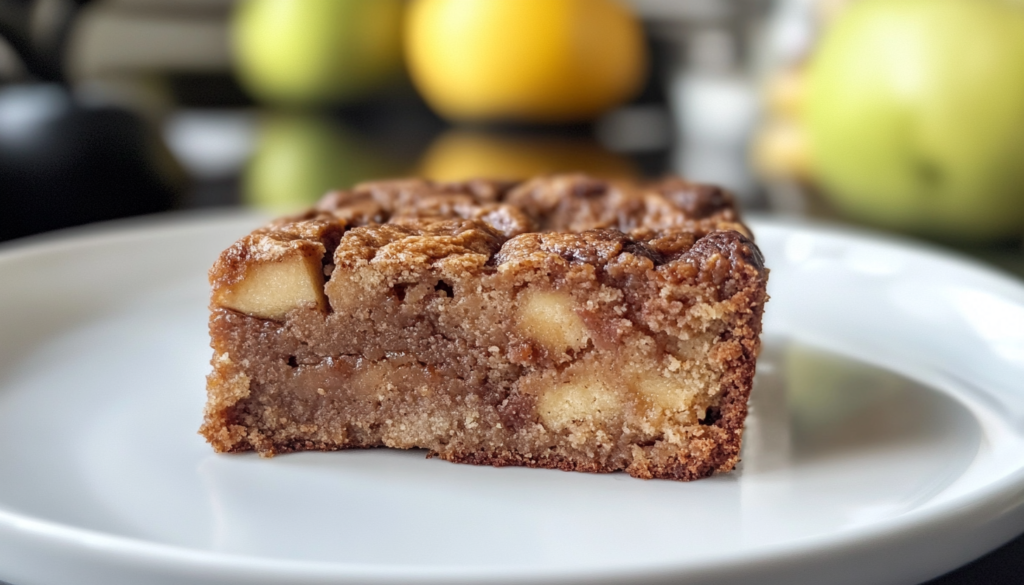 Bolo de maçã fit pronto, uma opção saudável e deliciosa para o café da manhã ou lanche.
